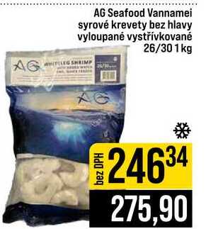 AG Seafood Vannamei syrové krevety bez hlavy vyloupané 26/30 1kg 