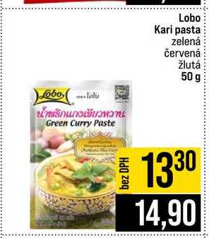 Lobo Kari pasta zelená červená žlutá 50 g