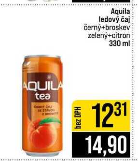 Aquila ledový čaj černý+broskev zelený+citron 330 ml