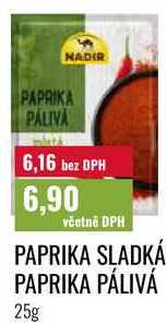 PAPRIKA SLADKÁ, PAPRIKA PÁLIVÁ 25g  