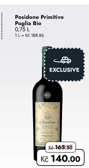Posidone Primitivo Puglia Bio 0,75 L 