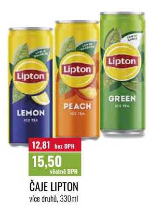 ČAJE LIPTON, více druhů, 330ml