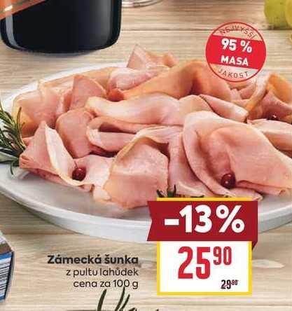 Zámecká šunka z pultu lahůdek cena za 100 g