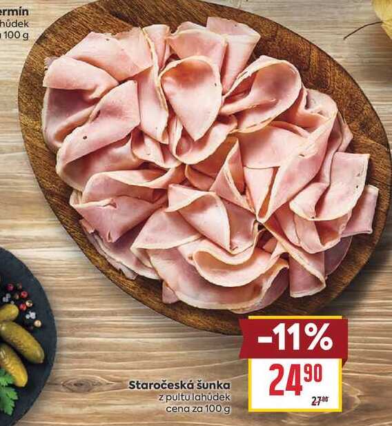 Staročeská šunka z pultu lahůdek cena za 100 g