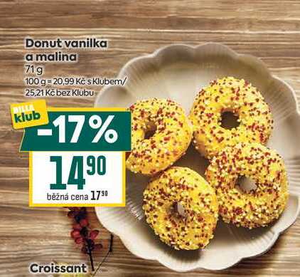 Donut vanilka a malina 71g