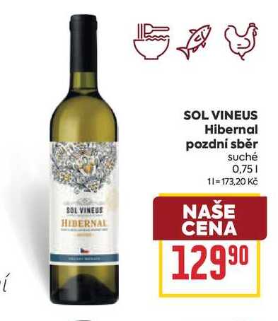 SOL VINEUS Hibernal pozdní sběr suché 0,75l