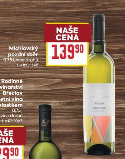 Michlovský pozdní sběr 0,75l