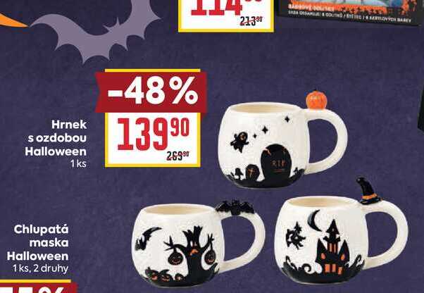 Hrnek s ozdobou Halloween 1ks 