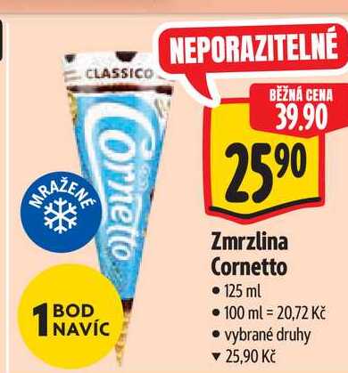 Zmrzlina Cornetto 125 ml