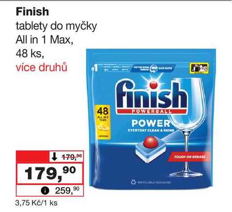 Finish tablety do myčky All in 1 Max, 48 ks