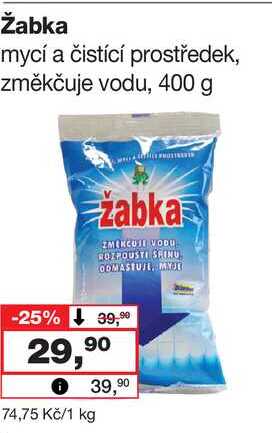 Žabka mycí a čistící prostředek, změkčuje vodu, 400 g