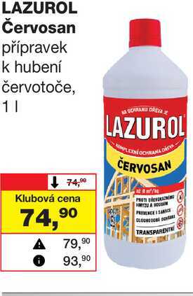 LAZUROL Červosan přípravek k hubení červotoče, 1l