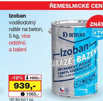 Izoban voděodolný nátěr na beton, 5 kg