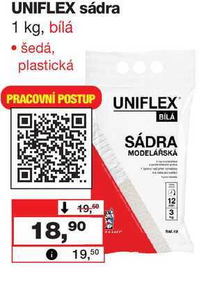 UNIFLEX sádra 1 kg, bílá