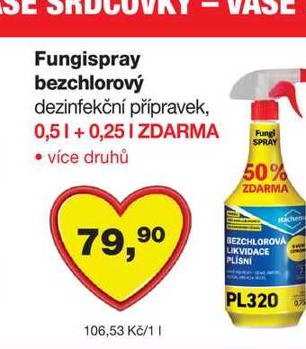Fungispray ASE bezchlorový dezinfekční přípravek, 0,5l