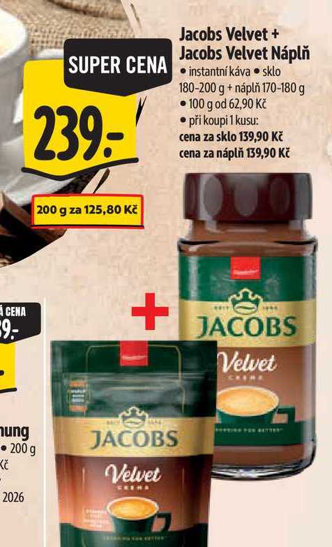 Jacobs Velvet + Jacobs Velvet Náplň 180-200 g