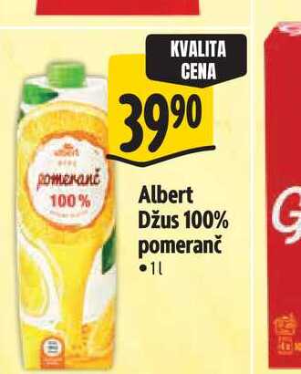 Albert Džus 100% pomeranč 1 l