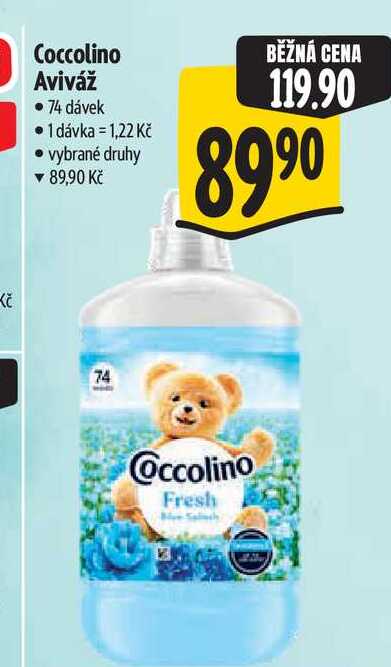 Coccolino aviváž 74dávek, vybrané druhy 1800ml