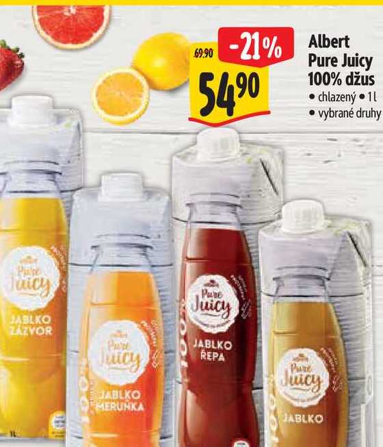 Albert Pure Juicy 100% džus 1 l