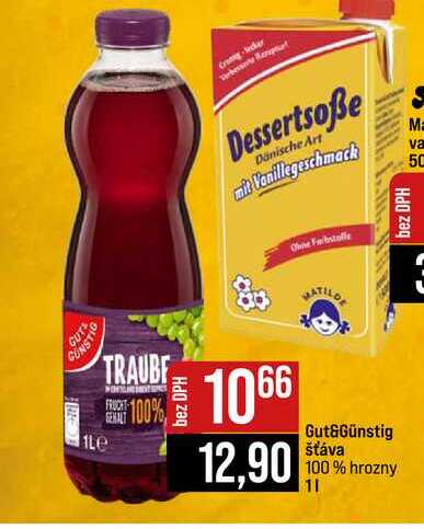 Gut&Günstig šťáva 100% hrozny 1l