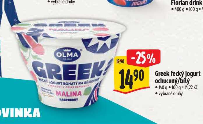 Greek řecký jogurt ochucený/bílý 140 g