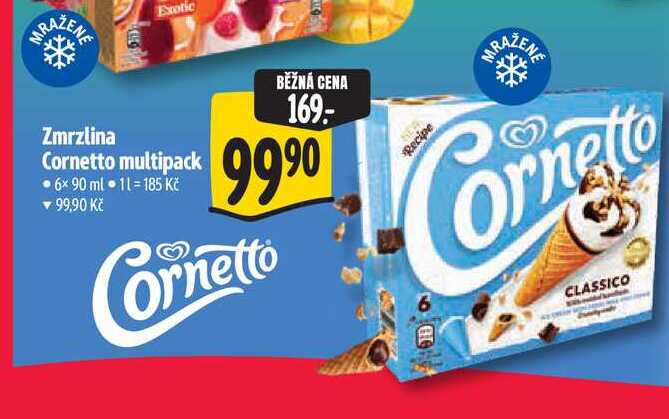 Zmrzlina Cornetto multipack 6x90 ml