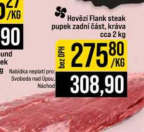 Hovězí Flank steak pupek zadní část, kráva 2 kg 