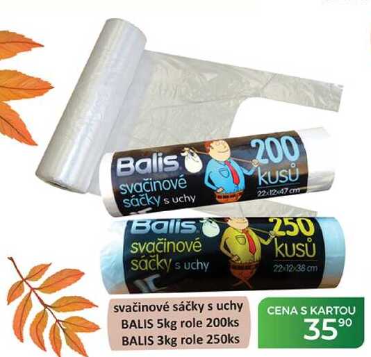 svačinové sáčky s uchy BALIS 5kg role 200ks BALIS 3kg role 250ks