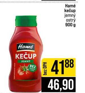 Hamé kečup jemný ostrý 900 g
