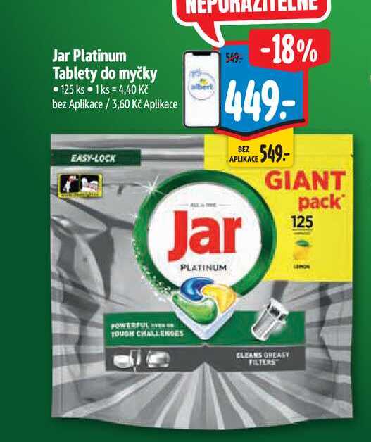 Jar Platinum Tablety do myčky 125 ks