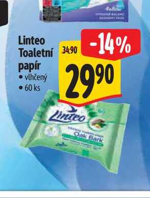 Linteo toaletní papír vlhčené 60 ks