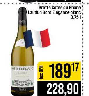 Brotte Cotes du Rhone Laudun Bord Elégance blanc 0,75l