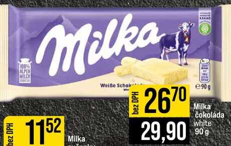 Milka čokoláda white 90 g