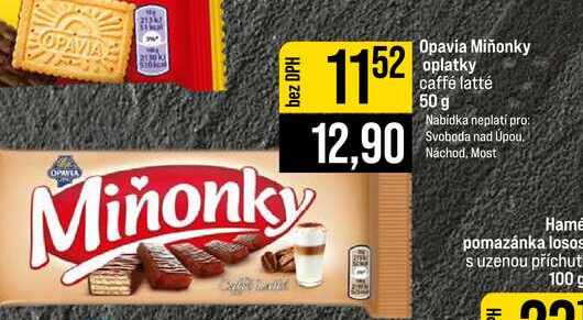 Opavia Miňonky 52 oplatky caffé latté 50 g