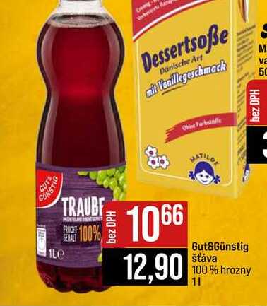 Gut&Günstig šťáva 100% hrozny 1l