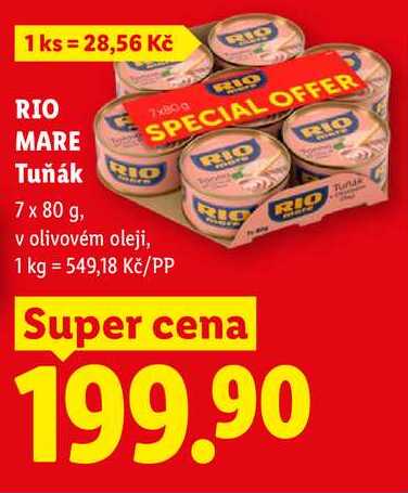 RIO MARE Tuňák, 7x 80 g