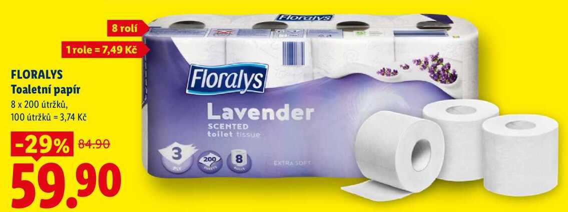 FLORALYS Toaletní papír, 8 rolí