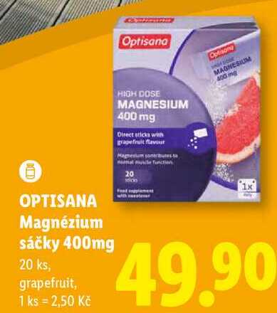 OPTISANA Magnézium sáčky 400mg, 20 ks