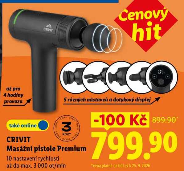 CRIVIT Masážní pistole Premium 