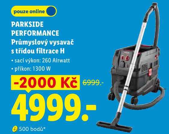 PARKSIDE PERFORMANCE Průmyslový vysavač s třídou filtrace H