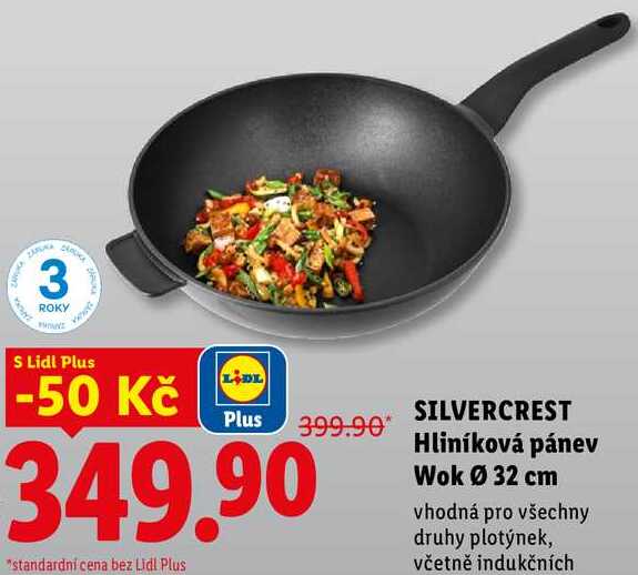 SILVERCREST Hliníková pánev Wok Ø 32 cm