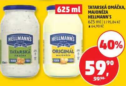 TATARSKÁ OMÁČKA, MAJONÉZA HELLMANN'S, 625 ml
