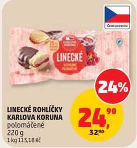 LINECKÉ ROHLÍČKY KARLOVA KORUNA polomáčené, 220g