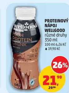 PROTEINOVÝ NÁPOJ WELLGOOD různé druhy, 350 ml