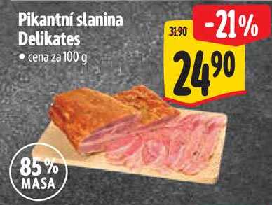 Pikantní slanina Delikates, cena za 100 g