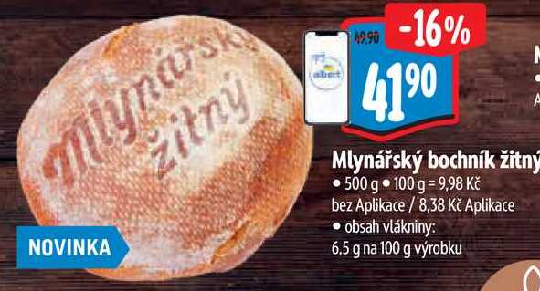 Mlynářský bochník žitný, 500 g