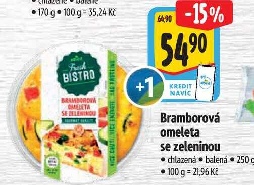 Bramborová omeleta se zeleninou, 250 g