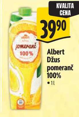 Albert Džus pomeranč 100%, 1 l