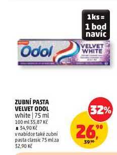 ODOL VELVET white, 75 ml