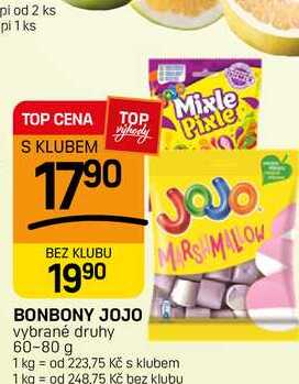 BONBONY JOJO vybrané druhy 60-80 g 